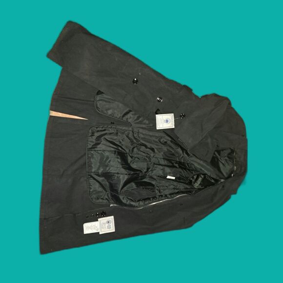 NWT DLA Gorgeous Zipper Out Padded Lined Black Trench Coat Ladies 8S Belted - Picture 8 of 10